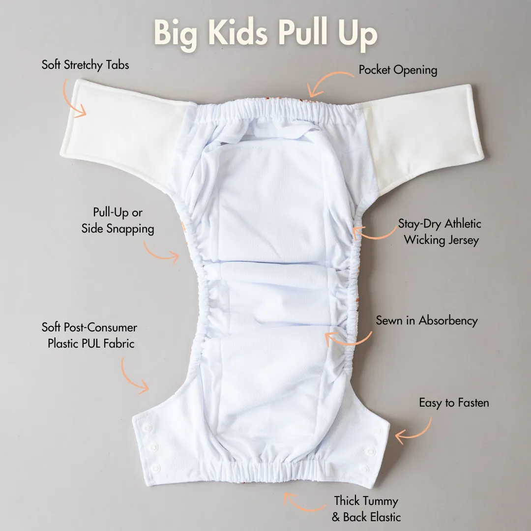 Big Kids Pull Up Reusable Nappy - Flock It