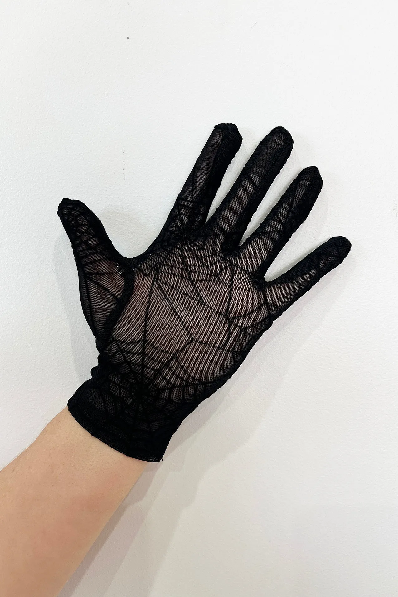 Black Spiderweb Mesh Gloves