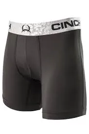CINCH MENS SOLID BLACK 6" BOXER BRIEF