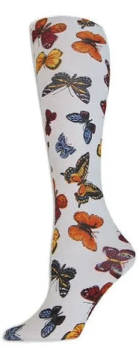 Colorful Butterflies Knee High Trouser Socks (Women's)
