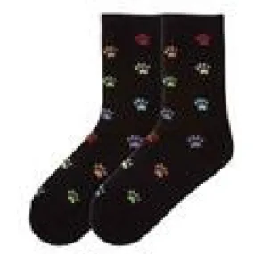 Colorful Paw Prints Socks (Women's)