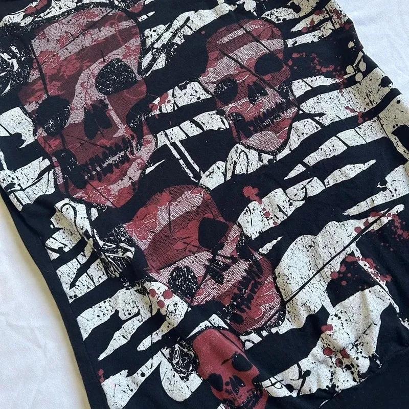 Girlary Y2K Grunge Skull Emo Tank Tops Women Sleeveless Vest E-girl Gothic Cyber Mall Streetwear 2000s Retro Graphic Kawaii Crop Tops