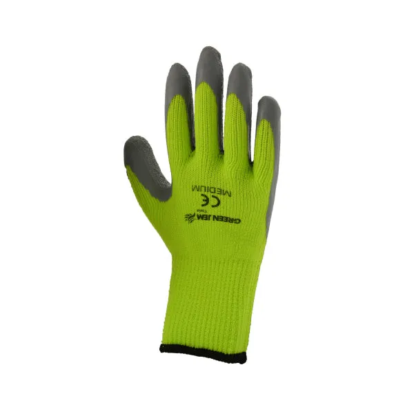 High Vis Winter Work Gloves Green Medium