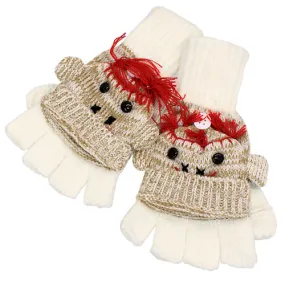 Knitted Fun 3D Animal Soft Fingerless Mittens Gloves Smoke Monkey