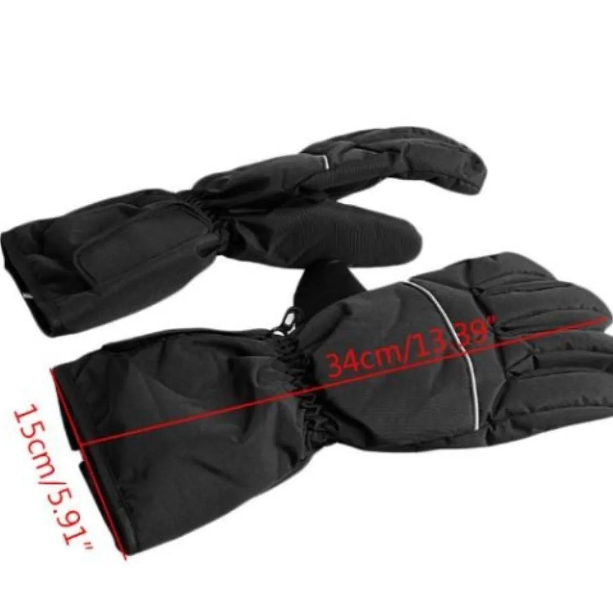 Motorcycle Waterproof Electronically Heated Gloves, Size M-L, Black