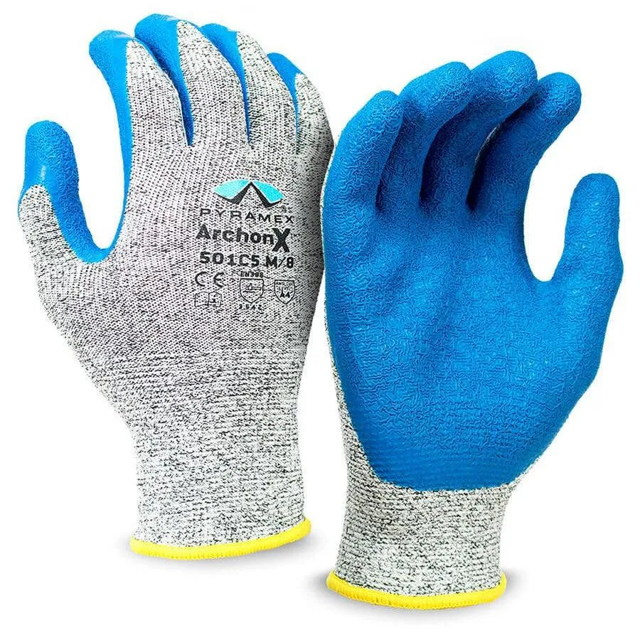 Pyramex ArchonX GL501C5 Cut-Resistant A4 Crinkle Latex Gloves