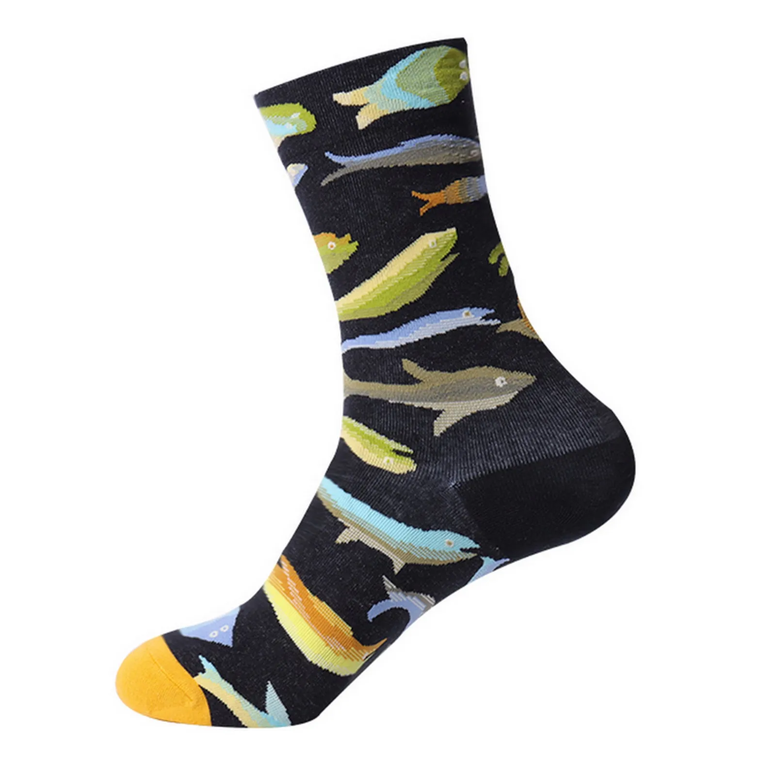 SF1047 Black Colorful Sea Life Socks